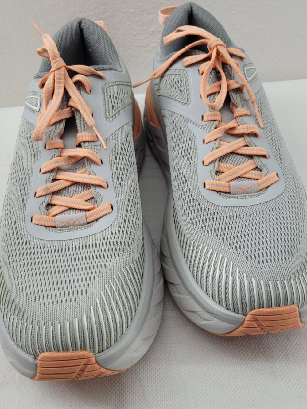 Hoka One One Bondi 7 Running Shoes Womens 11 Gray Orange Sneakers Sharkskin - Picture 3 of 14